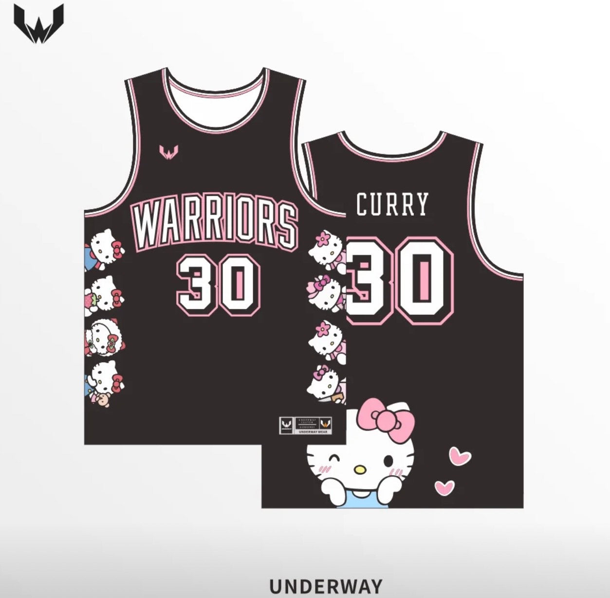 Customized Stephen Curry x Hello Kitty basketball jersey