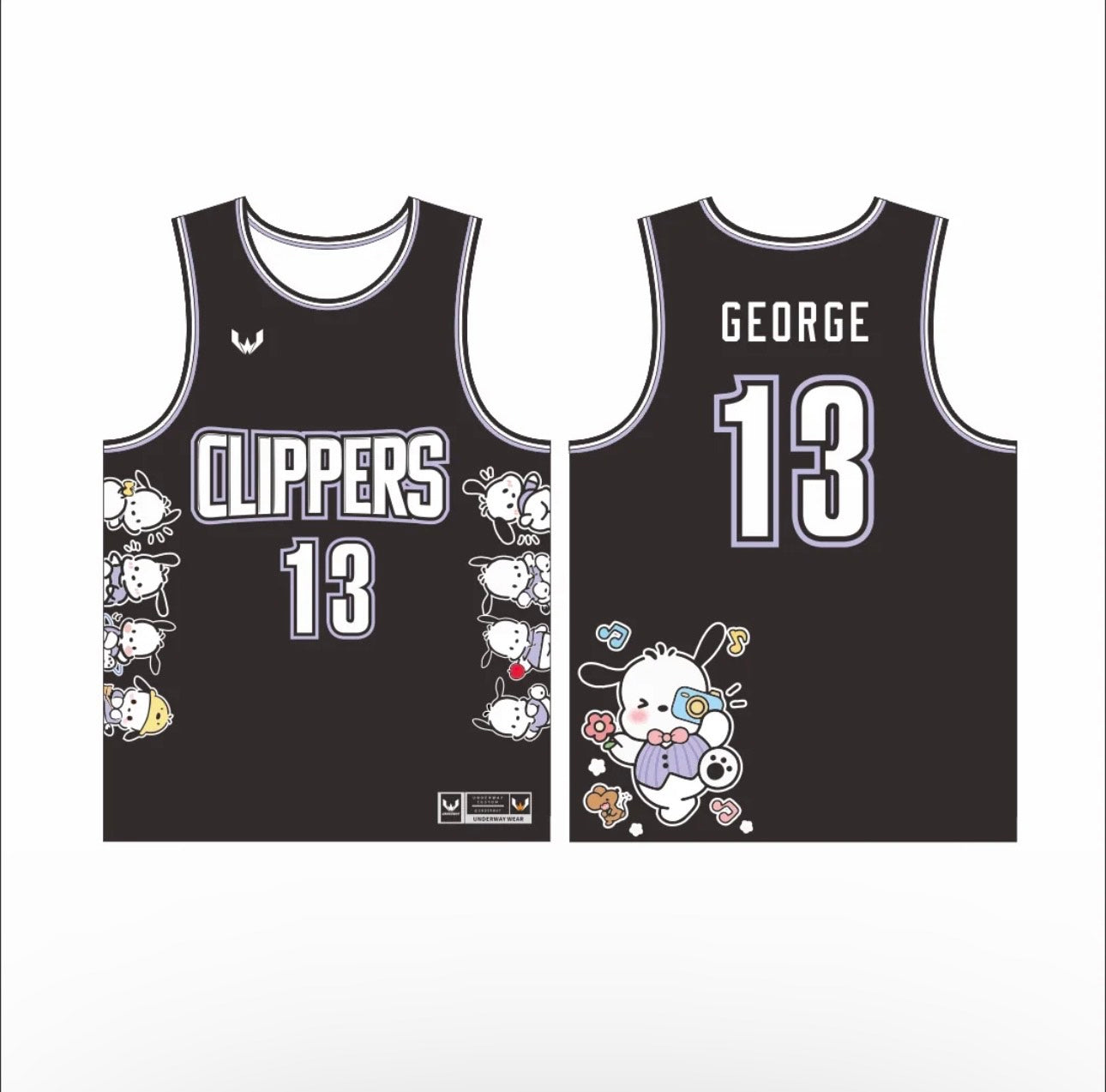 Customized Paul George Sanrio basketball jersey